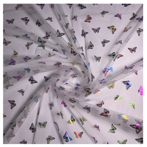 Iridescence Đầy Màu Sắc Foil In Tulle Bướm Vải Lá In Bướm Tulle Cho Trẻ Em Ăn Mặc - Product Image 3
