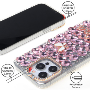 Best Selling KINGSOUL Luxury Diamond TPU+PC+Glass Phone Case for 16 Shockproof Design Glitter Decoration Magnetic Ring - Product Image 4