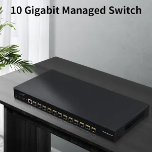 12 puertos de fibra SFP 10GbE switch Ethernet L3 switch gestionado