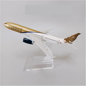 Avión Comercial de Pasajeros Gulf-Air A330 de Cuerpo Ancho, Modelo de Metal Fundido a Presión, 16 CM, Avión de Juguete Coleccionable Detallado - Product Image 4