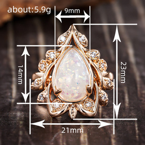 Elegante Anello a Goccia con Foglia, Design Grano Fresco, Gioielli Moda Donna, Uso Quotidiano, Regalo Chic - Product Image 3