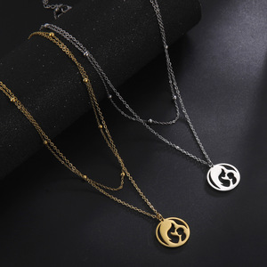 Collar de acero inoxidable con personajes de dibujos animados para el día de la madre, Joyería Moderna de alta calidad para mamá - Product Image 3