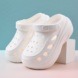 Women's <b>Platform</b> Clogs <b>White</b> EVA Hollow Sole Thick <b>Heel</b> Summer Outdoor Beach Sandals Size 35-40 - Product Image 1