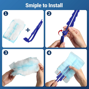 Recharges de dépoussiéreur robustes pour Swiffers Duster avec manche 180 °   Plumes à poussière jetables multi-surfaces, recharges - Product Image 2
