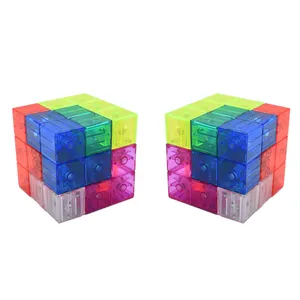 Nicer Dicer Kubus Ajaib untuk Anak, Kubus Ajaib Magnetik Kustom 3d Permainan Fidget Puzzle Kubus Plastik Ajaib