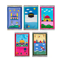 Tapis de prière islamique épais 50x90 pour enfants musulmans, tapis de prière pliable d'impression 3D pour la maison, la mosquée, les voyages