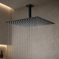 Pommeau de douche pluie SUS304 10 pouces chromé miroir, à fixation supérieure, débit élevé, sortie unique, pour projets hôteliers et salles de bain