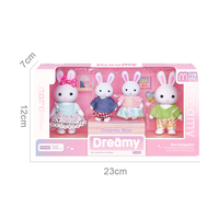 QS Nouveaux Jouets de Jeu de Rôle pour Enfants, Maison de Poupées Cartoon, Ensemble de Poupées Animaux Miniatures Multi-Styles pour Filles de 3 Ans et Plus, Cadeau