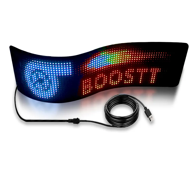 Dynamic Led USB Display Car Sign Sticker App Control Text Pat Smart Car Display Bluetooth Flexible LED Screen For Car Shop