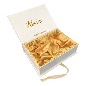 Cajas de Empaque para Cabello Personalizadas al por Mayor, Paquetes Blancos para Pelucas, Empaque para Extensiones de Cabello - Product Image 1