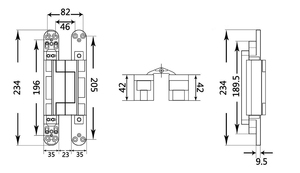 Casting Ss304 180. Hidden Hinge 35x234mm Heavy Duty 3d Adjustable Door 150kg Bld-gz150 180 Degree Opening Full Visibility and - Product Image 4