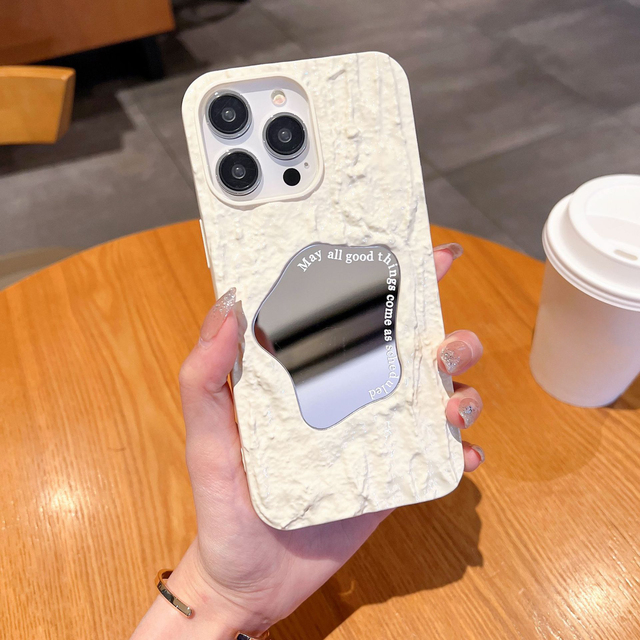 3D Lovely Mirror Phone Case for iPhone 16 15 14 13 12 INS Fashion Makeup Mirror Phone Cover for iphone 16 Pro Max