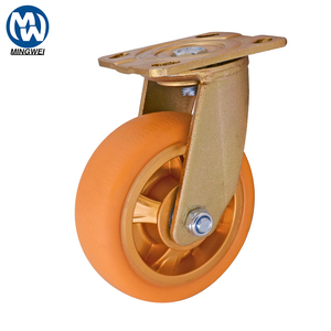 Roulettes pivotantes robustes en TPR <span class=keywords><strong>de</strong></span> 5 pouces, roue en caoutchouc thermoplastique orange, capacité <span class=keywords><strong>de</strong></span> 220 kg, silencieuses et non-marquantes, pour chariot d'atelier - Product Image 1