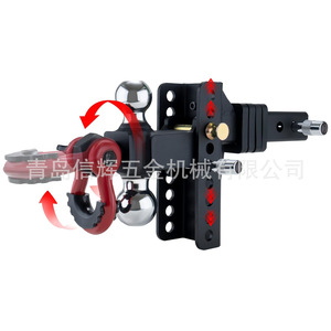 Soportes de enganche de acero ajustables con bola y gancho para conexión de remolque de camión - Product Image 3