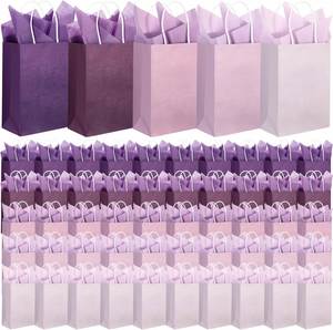 ถุงของขวัญกระดาษสีม่วงไล่เฉดแบบกำหนดเอง ขนาดเล็ก ดีไซน์หรูหรา พร้อมหูหิ้ว เป็นมิตรกับสิ่งแวดล้อม ถุงบรรจุภัณฑ์สำหรับขอบคุณ - Product Image 1
