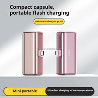 Banco de Energía de Carga Rápida Mini de Nuevo Estilo, 5000 mAh, Cargador Portátil con Enchufe Integrado, Carga por Conexión, Banco de Energía Deslumbrante