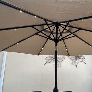 Venta caliente jardín al aire libre 9 pies mercado paraguas con luz LED Solar Powered Patio sombrilla Mesa sombrilla para <span class=keywords><strong>playa</strong></span> restaurante - Product Image 3