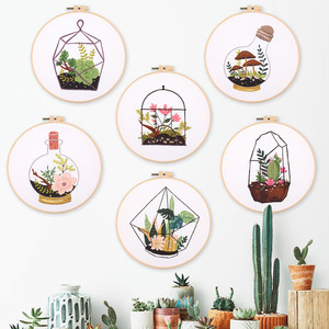 Bordados Starter Kit para Iniciantes Carimbado <span class=keywords><strong>Cross</strong></span> <span class=keywords><strong>Stitch</strong></span> Kits com Flores Bonitas e Plantas Padrões para Adultos Crianças - Product Image 1