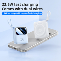 TDX HT-W041 12W 18W 20W Type-C Mini Batterie Externe Magnétique Portable Universelle Sans Fil 10000mAh Li-Polymère Affichage Numérique Charge Rapide