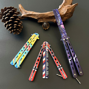 Cuchillo de práctica plegable tipo mariposa Bailsong de acero inoxidable impreso en 3D, entrenador de peine de mariposa - Product Image 4