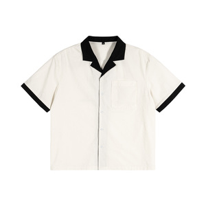 เสื้อเชิ้ตคอปกแบบกระดุมสั้นสำหรับผู้ชายผ้าคอตตอน100% พิมพ์ลายลำลองมี6XL สำหรับใส่เที่ยวทะเล - Product Image 3