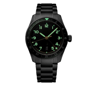 Reloj GMT para Hombre de Inspiración Vintage, Caja de Acero Pulido, Doble Zona Horaria, Marcadores Luminosos, Reloj de Pulsera Mecánico Analógico Longinesing - Product Image 6