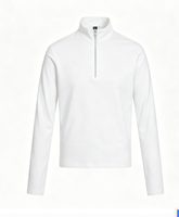 Haut zippé à col montant pour homme, style rétro grunge, coupe slim, côtelé, streetwear, esthétique Y2K, décontracté, veste d'automne