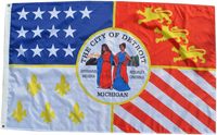 Drapeau de la ville de Detroit personnalisé en gros, 3x5 pieds, double face, 100% polyester, ourlet doublement cousu, bannière décorative extérieure suspendue