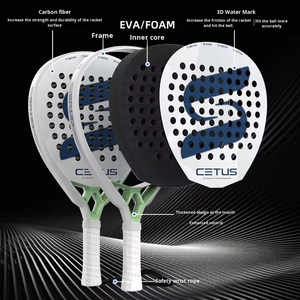Raqueta de Pádel de Fibra de Carbono UD - Alta Potencia y Control de Grado Profesional, Diseño Aerodinámico Ligero, Absorción de Impactos con Núcleo de EVA - Product Image 4