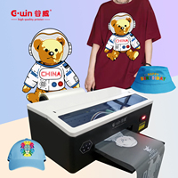 Nouvelle imprimante DTF semi-automatique de bureau Gwin G300 format A3 avec tête d'impression Epson, encre pigmentée CMYK+W, film PET rouleau à rouleau multicolore