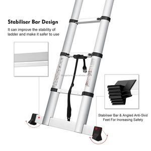 Échelle extensible en <span class=keywords><strong>aluminium</strong></span> moderne rétractable et pliable de 3,8 m/4 m/4,4 m/5 m/5,8 m/6,2 m pour un usage en appartement - Product Image 6