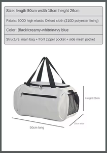 Bolsa de lona cruzada portátil de viaje con logotipo personalizado, bolsa de gimnasio separada seca y húmeda duradera, bolsa de lona para yoga y Gimnasio Deportivo - Product Image 6