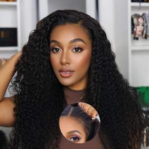 Perruque Lace Front en Cheveux Humains Remy Brésiliens, Dentelle Transparente, Noir Naturel, Style Classique, Densité 130%-250%, Sans Colle - Product Image 2