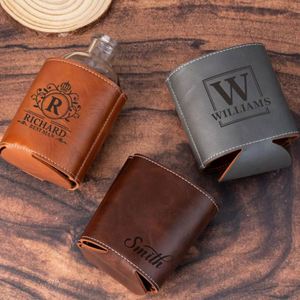 Custom Promotion Printing Laser Drink <b>Can</b> Cooler Insulated Beer Coolers Neoprene PU Leather Sleeve Stubby Holder - Product Image 4