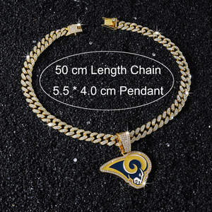 2026 New Hot Selling Personalized Animal Ram <b>Head</b> Pendant Necklace Hiphop <b>Style</b> Alloy Rhinestone Men's Necklace Fashion Jewelry - Product Image 6
