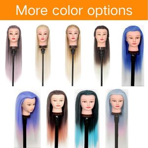 <span class=keywords><strong>Tête</strong></span> <span class=keywords><strong>de</strong></span> mannequin en fibre synthétique colorée ombrée pour la formation en cosmétologie, coiffure et maquillage - Product Image 3
