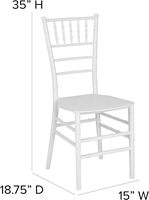 Chaise Chiavari en résine plastique blanche la plus populaire pour événements, banquets, mariages, hôtels et réceptions à Dubaï, vente en gros