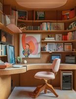 Meubles de bureau modernes Vermonhouzz en bois massif peint sur mesure, bibliothèques et bureaux de luxe pour la maison, armoires de rangement