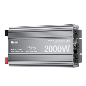 Convertisseur universel 1000W 2000W 3000W 4000W 6000W 12V/24V vers 110V 220V 230V à onde sinusoïdale pure avec doubles prises CA - Product Image 2