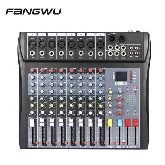 Guangdong Portable Standard Mixer 8 Channel Live Audio Sound Mixing Console