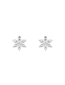 Orecchini pendenti con cristalli a forma di fiocco di neve per donna, gioielli alla moda con strass in resina a forma di fiore - Product Image 1