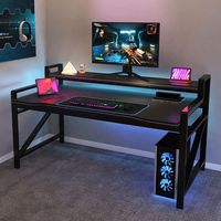 Bureau d'ordinateur en fibre de carbone avec Tech Sense: Table de jeu de bureau, bureau d'étude à domicile, poste de travail
