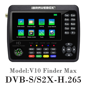 เครื่องค้นหาสัญญาณดาวเทียมดิจิตอล V10 Finder Max หน้าจอ 4.3 นิ้ว HD รองรับ DVB-S S2X H.265 พร้อมพอร์ต USB และ WiFi สำหรับอัปเดตการตั้งค่าดาวเทียม - Product Image 1