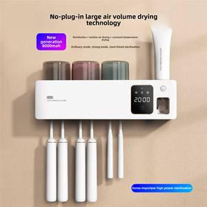Stérilisateur UV rechargeable personnalisé pour brosses à dents, en ABS, chargement Type-C, nouveau support de séchage à l'air pour gobelets à dents, sans contact, Bycare - Product Image 6