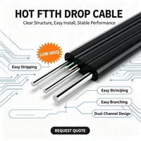 Cable de Fibra Óptica NECERO Monomodo para Exteriores, 2/4/6/8/12/24 Hilos, Figura 8, Autoportante, con Alambre de Acero, Aéreo, GYXTC8S