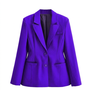 PB&ZA Blazer para Mujer, Nuevo Modelo 2025, Elegante, Ajustado, Cierre de un Botón, Color Sólido, Estilo Vintage, Manga Larga, Prenda Exterior Chic - Product Image 1