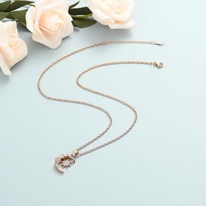 Collana Urna Personalizzata Luna e Sole Rosa per Ceneri di Animali Domestici, Gioiello Commemorativo <span class=keywords><strong>in</strong></span> Acciaio Inossidabile - Product Image 3