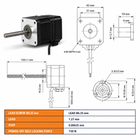 Moteur pas à pas hybride NEMA17 42 DC 2.6V 2 phases, diamètre d'arbre 5.0mm, couple 35-105g.cm2, actionneur linéaire à vis mère pour CNC