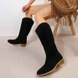 Botas de Plataforma de Moda en Color Morado, Estilo Western, con Tacón Alto, Cálidas y Sensuales para Otoño/Invierno/Verano para Mujer - Product Image 5