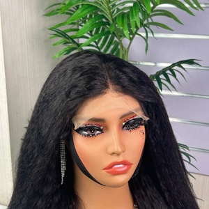 5x5 Yaki Straight SDD <b>Wig</b> 100% <b>Human</b> Hair Kinky Straight Glueless <b>Wig</b> - Product Image 4